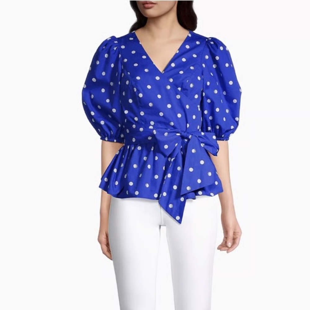 Lilly Pulitzer Polka Dot Wrap Top